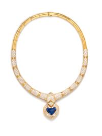 SAPPHIRE AND DIAMOND NECKLACE