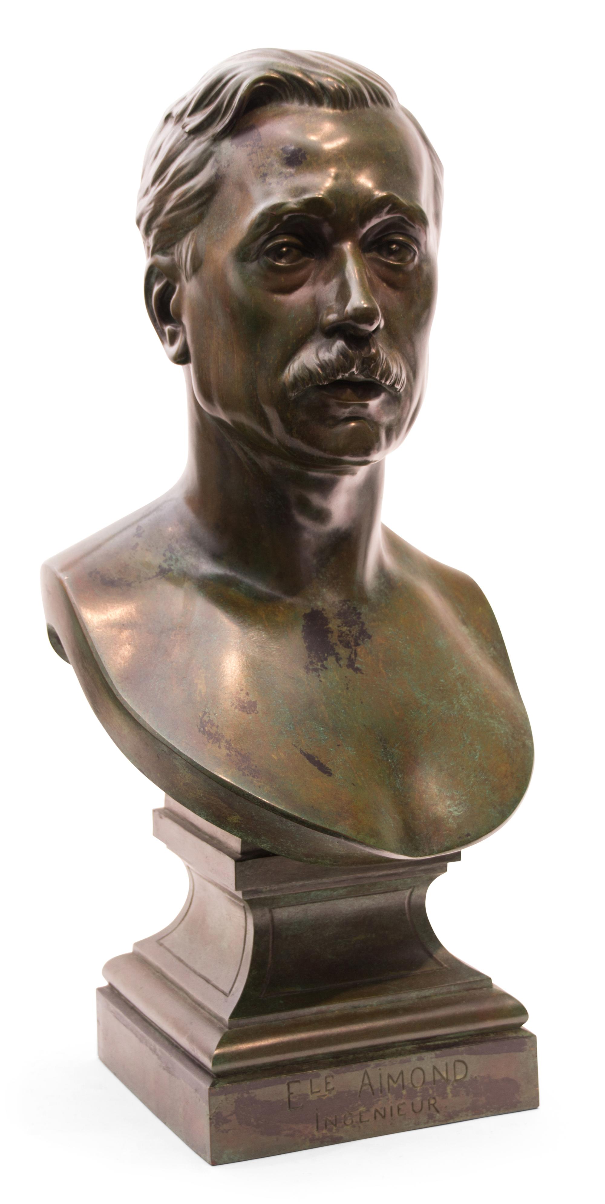 Charles Laurent Daragon, (French, 1833-1904), Portrait Bust of Emile Aimond (Ele Aimond/Ingeneiur), 1895