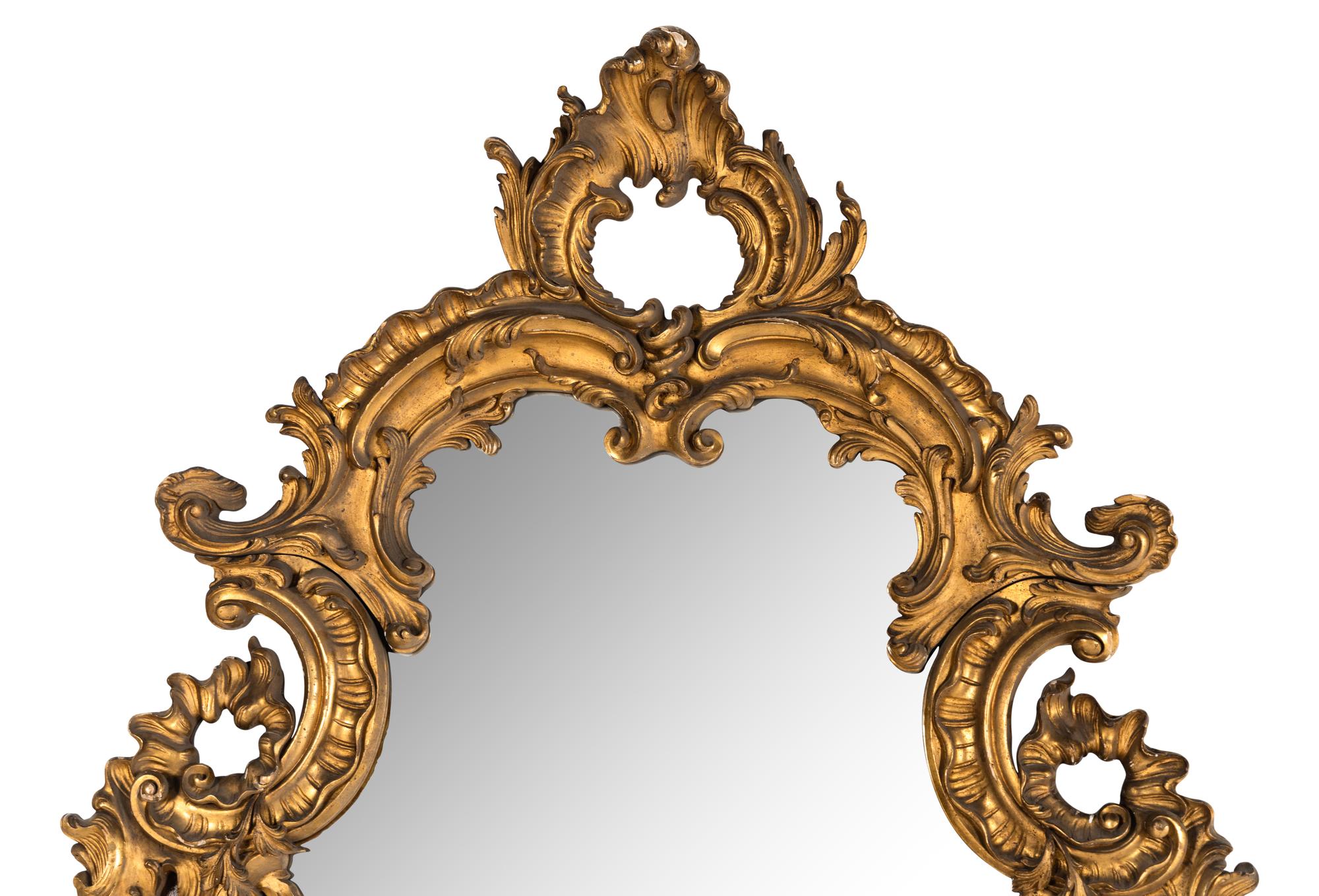 An Italian Rococo Style Giltwood Mirror