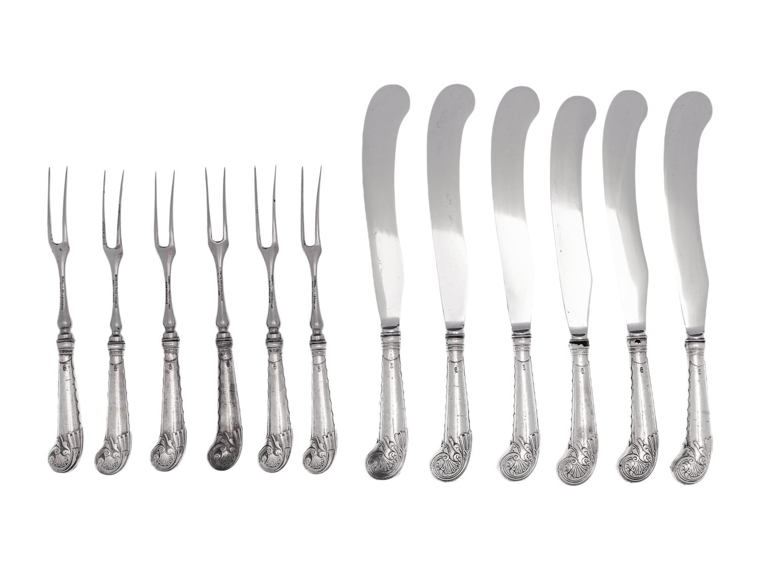 A Group of English Silver-Plate Flatware Articles