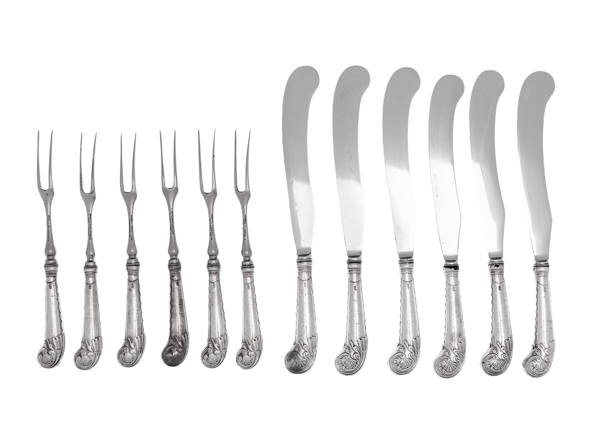 A Group of English Silver-Plate Flatware Articles