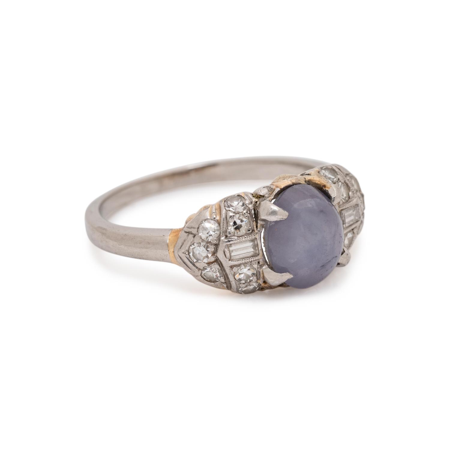 STAR SAPPHIRE AND DIAMOND RING