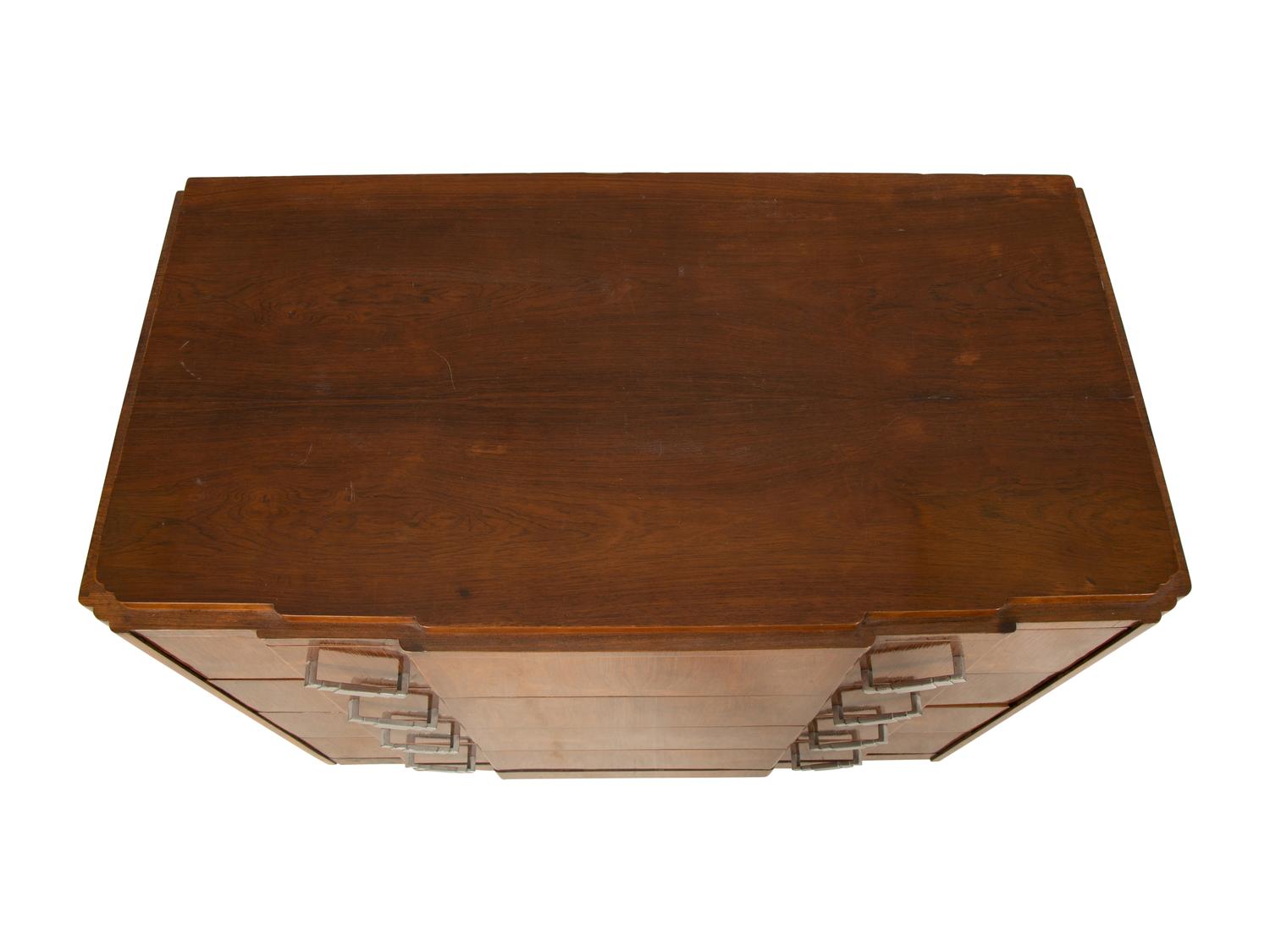 A Belgian Art Deco Rosewood Chest of Drawers