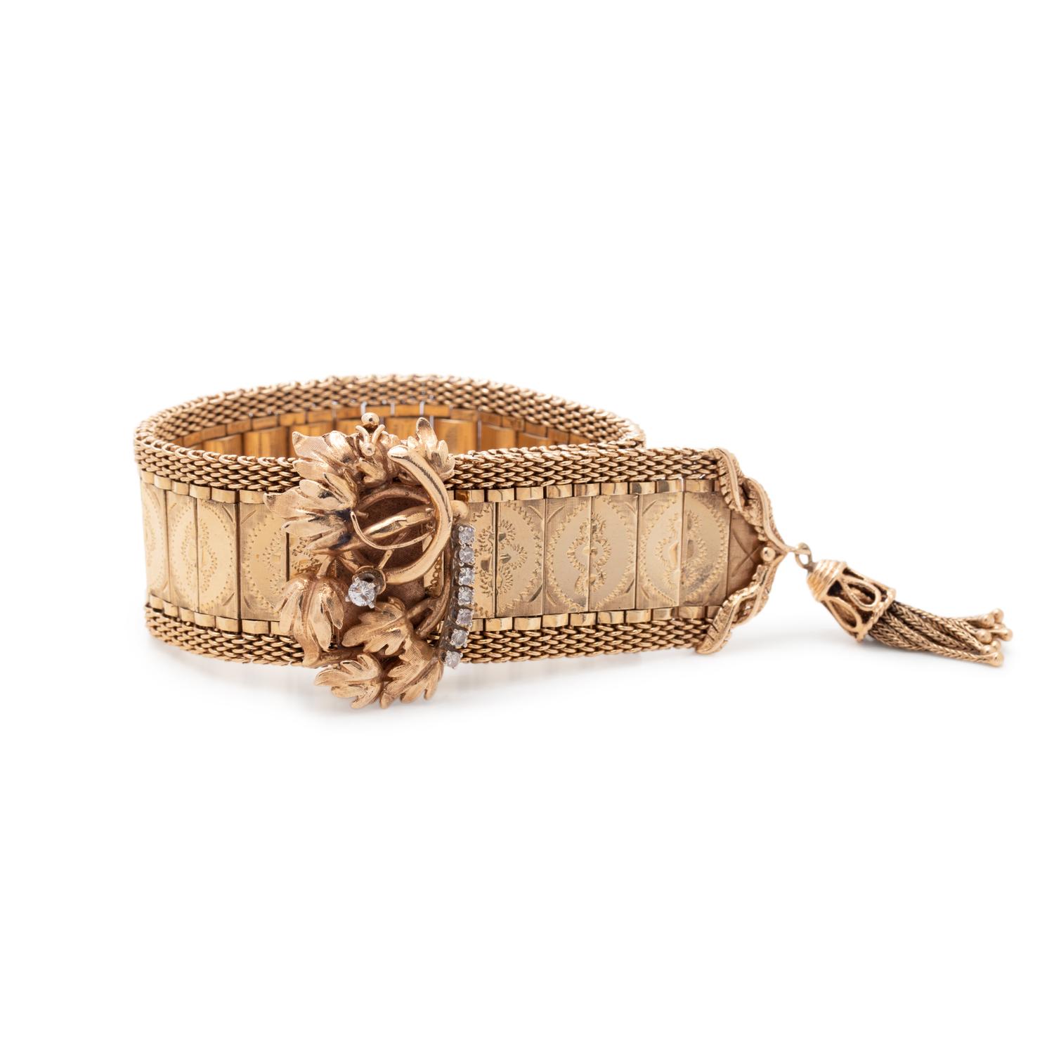 YELLOW GOLD AND DIAMOND SLIDE SURPRISE WRISTWATCH