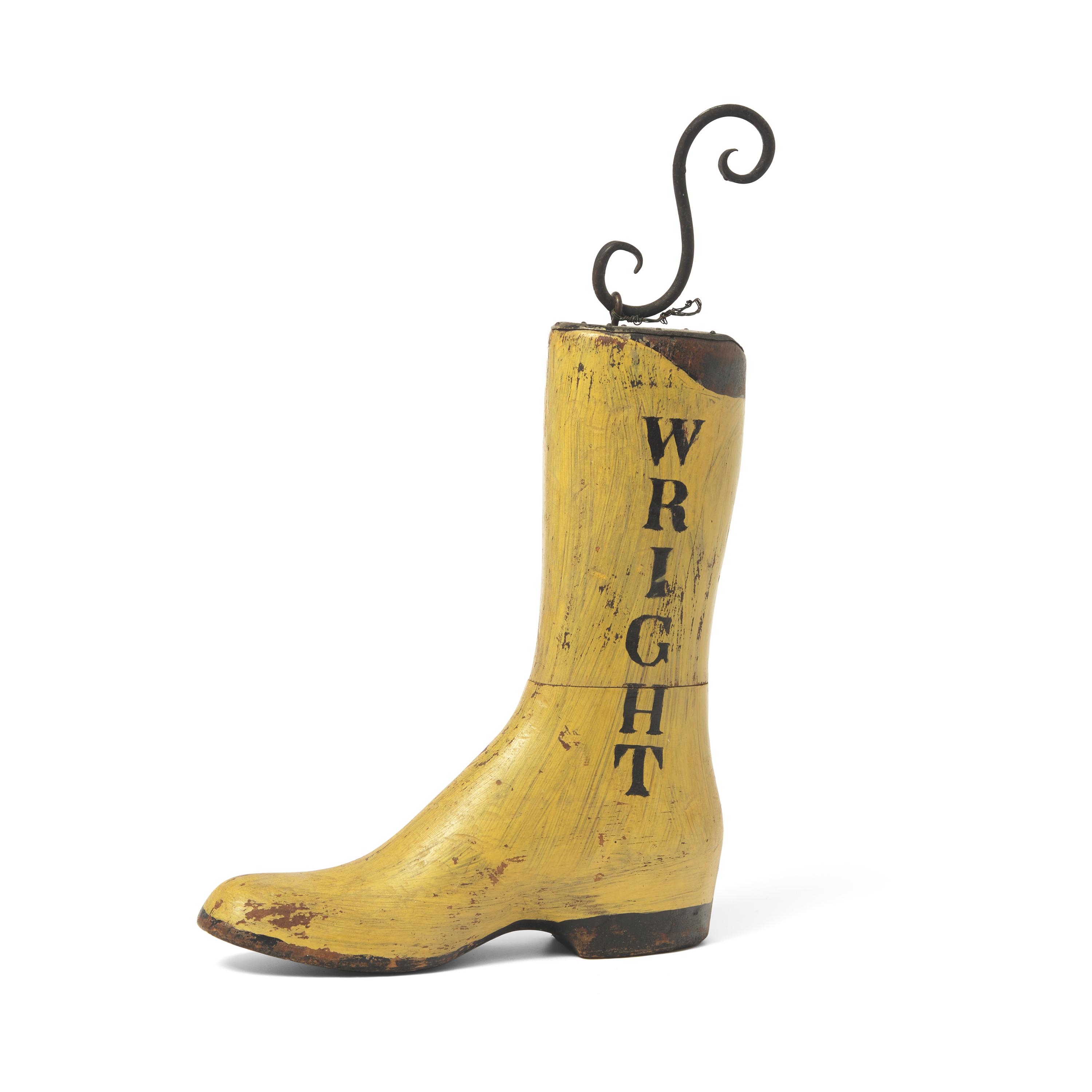 A Painted "Wright Boots" Trade Sign