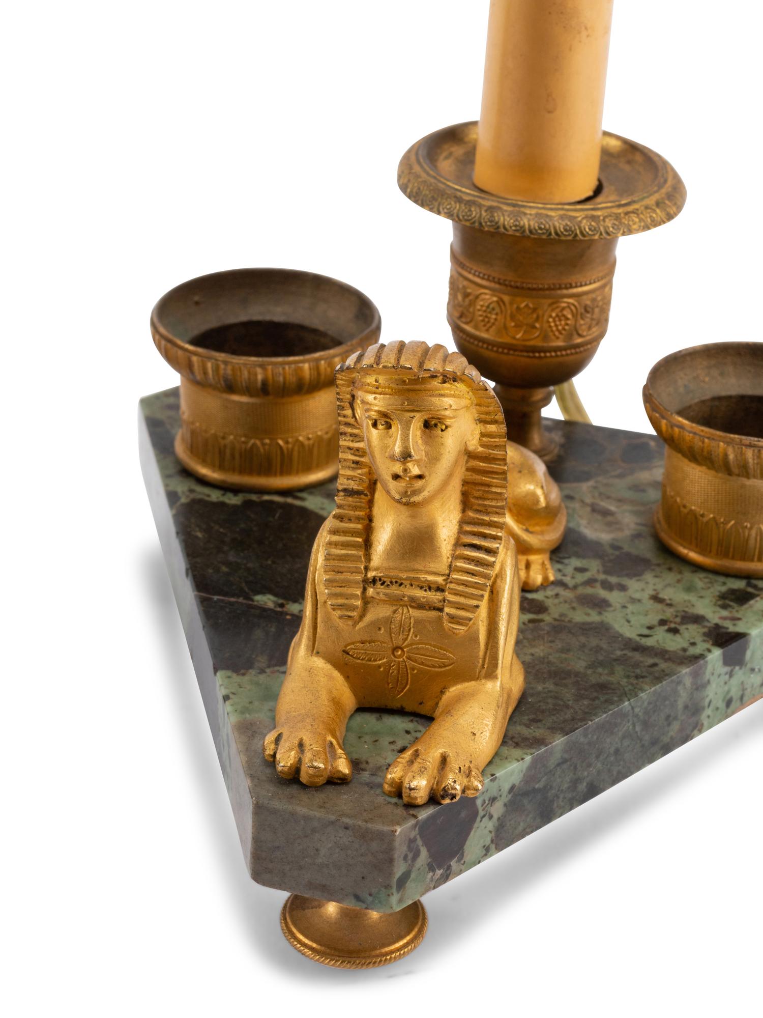 Two Marble and Bronze Inkwells