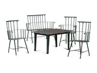 A Suite of Painted Metal Windsor Patio Furniture