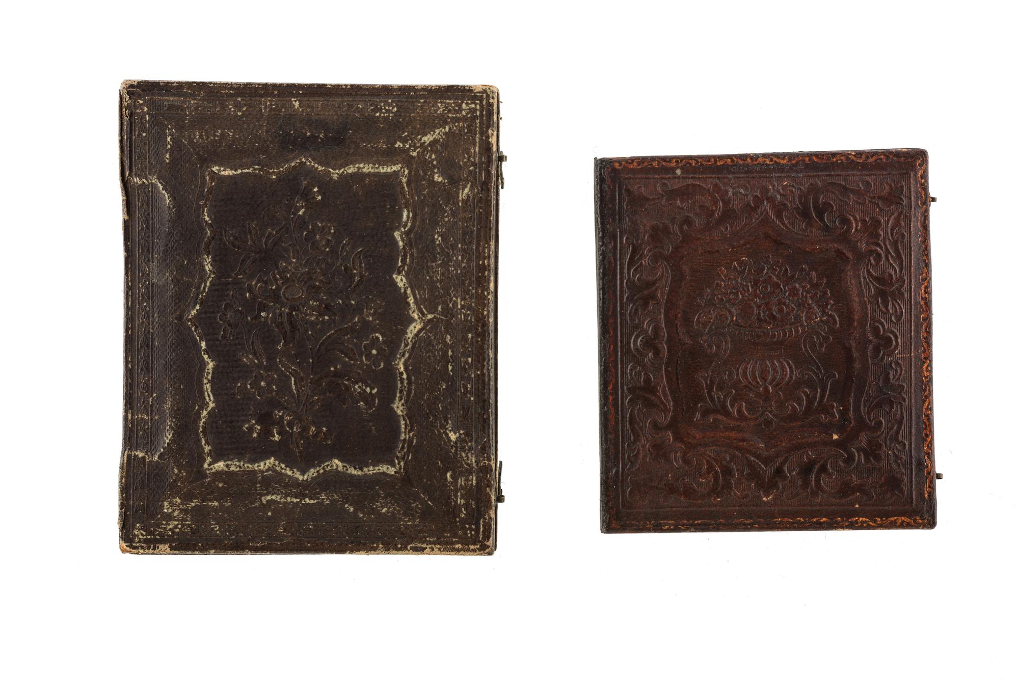 [EARLY PHOTOGRAPHY - PORTRAITURE]. A pair of daguerreotype portraits of subjects with visual impairments.