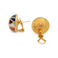ASCH GROSSBARDT, YELLOW GOLD AND HARDSTONE EARCLIPS