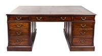 A George III Style Mahogany Partners Desk Height 30 inches. — FIRST HALF 20TH CENTURY