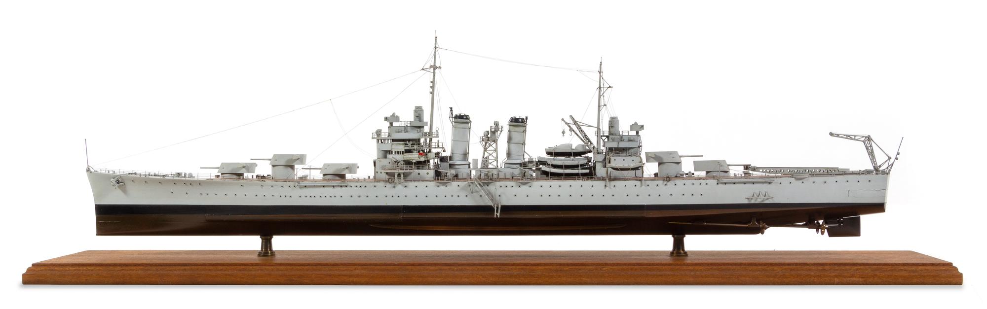 A Ship Model of the "USS Brooklyn" Height 12 x length of base 42 inches.
