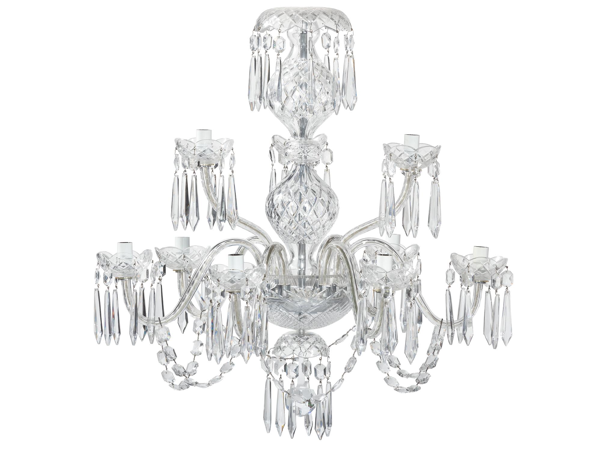 A Waterford Crystal Nine-Light Chandelier