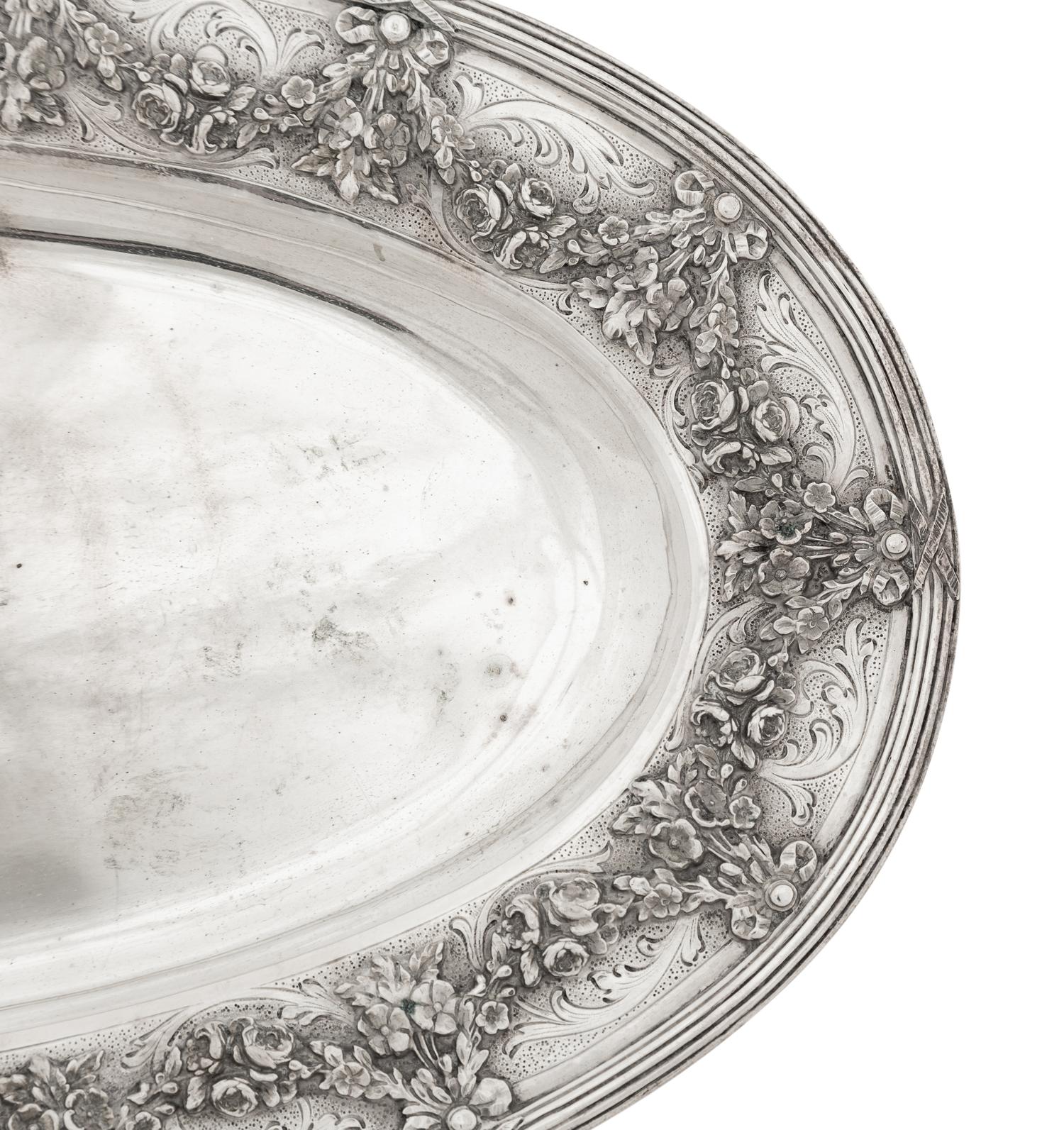 A Continental Silver Oval Serving Platter