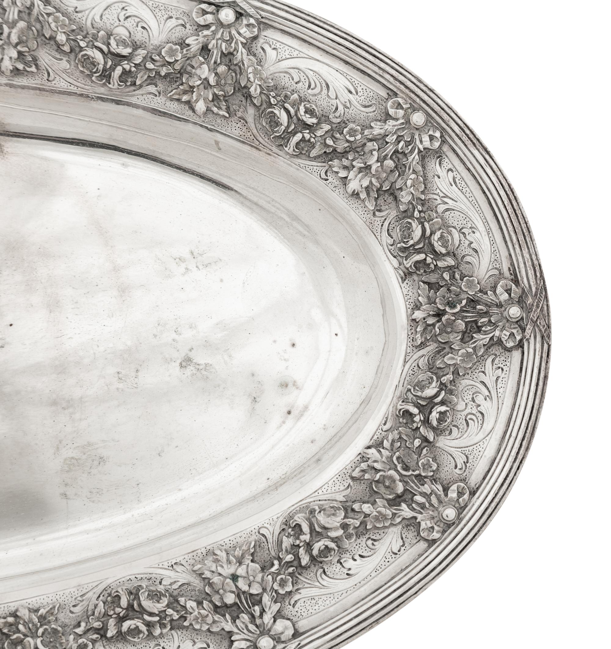A Continental Silver Oval Serving Platter