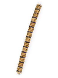 TIFFANY & CO., YELLOW GOLD AND LAPIS LAZULI BRACELET