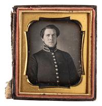 [EARLY PHOTOGRAPHY] -- [MILITARIA]. A group of 3 daguerreotypes of uniformed soldiers.