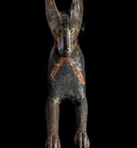 An Egyptian Painted Wood Anubis