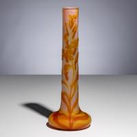 Émile Gallé (French, 1846–1904) — Floral Tube Vase, c. 1900