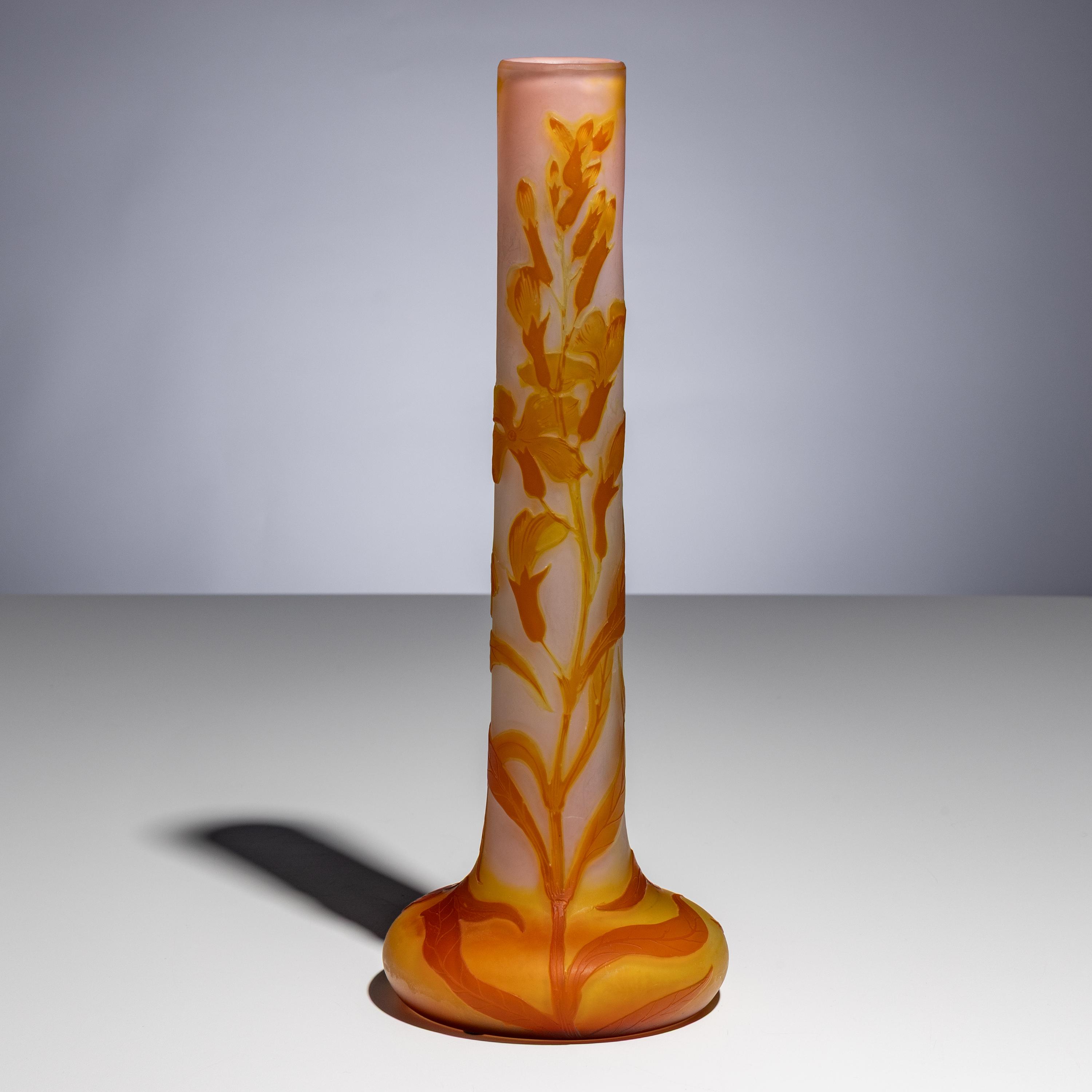 Émile Gallé (French, 1846–1904) — Floral Tube Vase, c. 1900