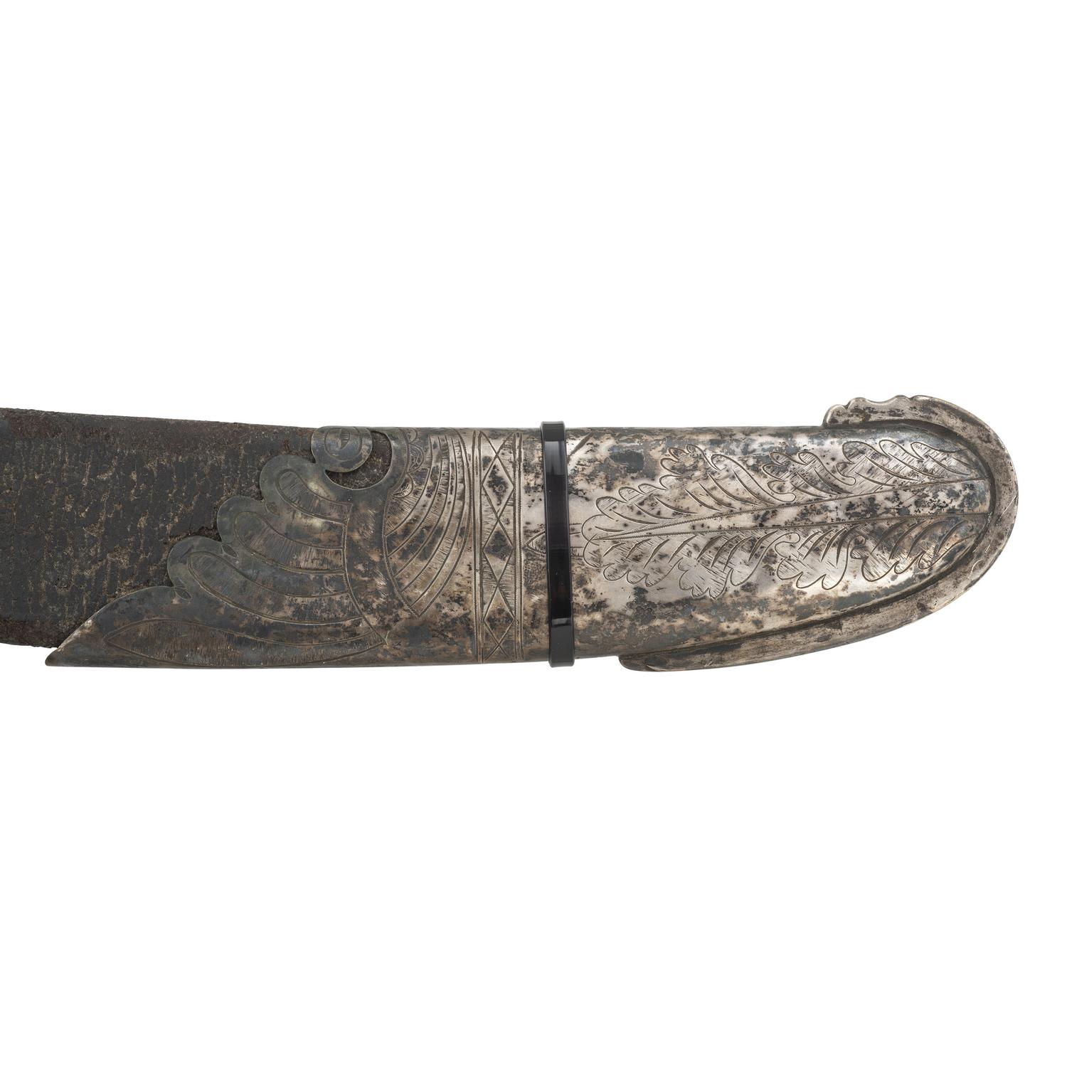 Philadelphia Bird's Head Pommel Silver Hilted Officer's Saber with Silver Mounted Leather Scabbard
