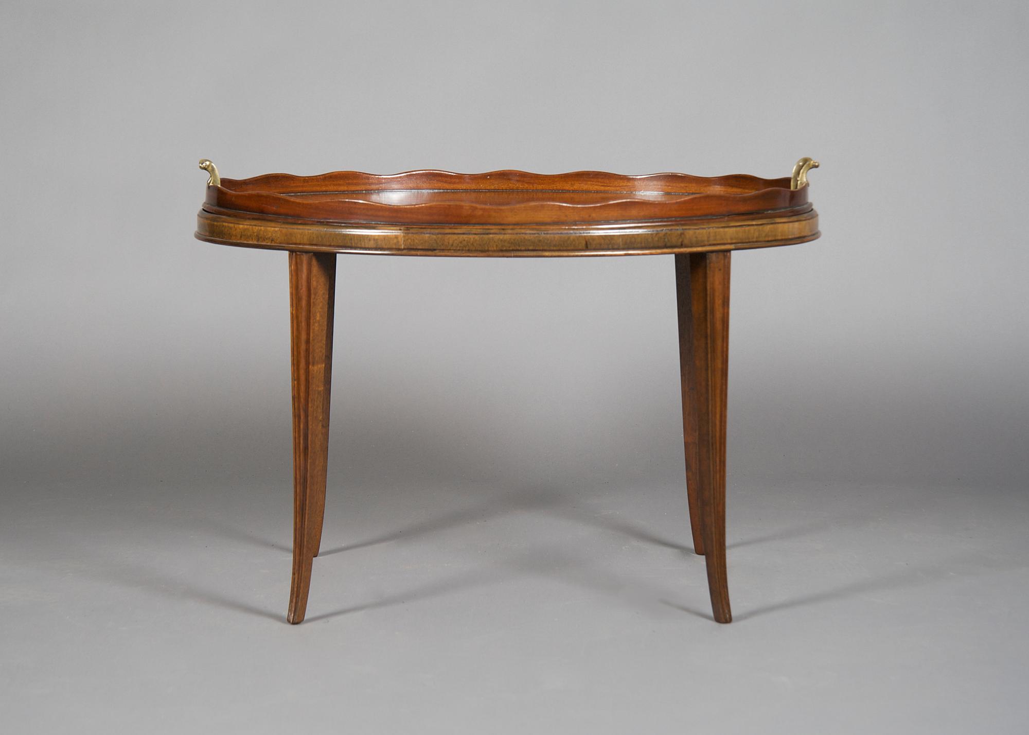 A Chippendale Style Mahogany Tray on Stand, Width 28 1/2 x depth 20 inches.