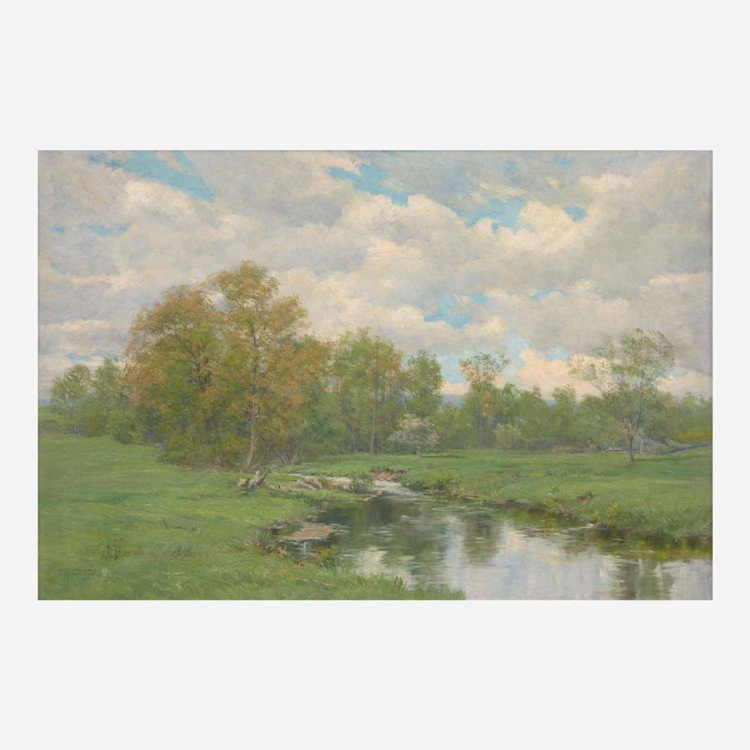 Olive Parker Black (American, 1868–1948) Stream through a Meadow