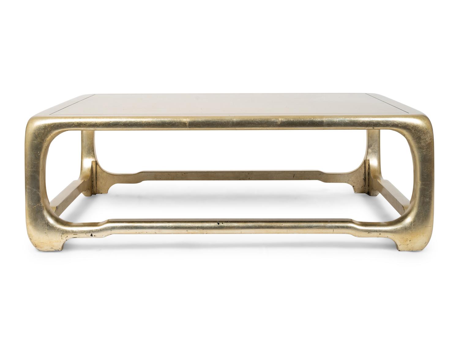 A Karl Springer Gilt Lacquer Coffee Table — 20TH CENTURY