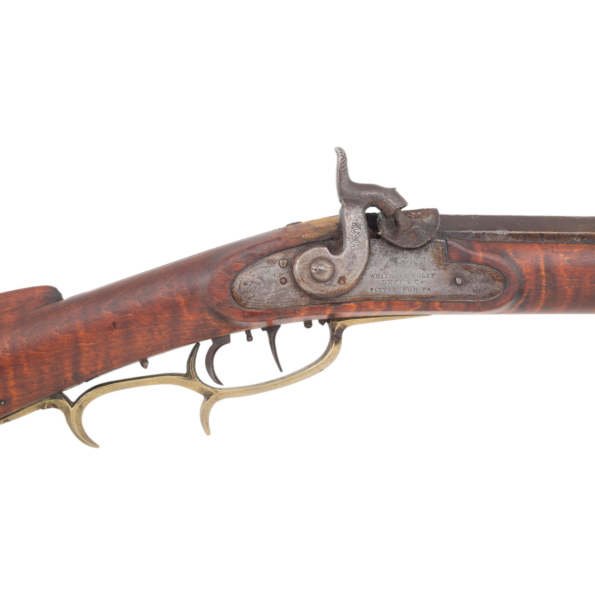 Half Stock Percussion Rifle with Whitmore, Wolff & Duff of Pittsburgh Marked Lock