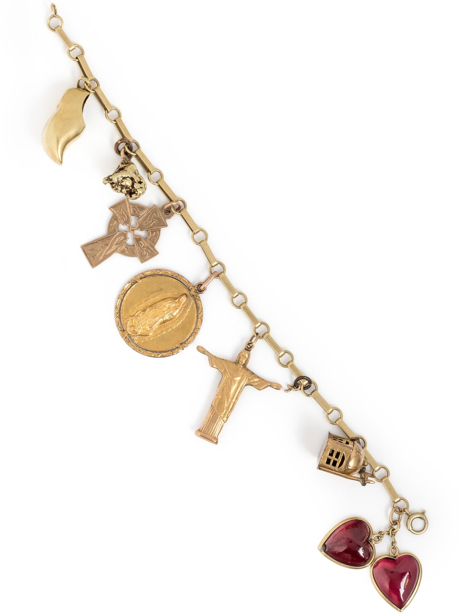 YELLOW GOLD CHARM BRACELET