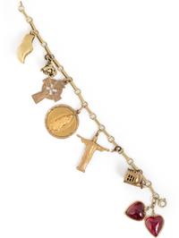 YELLOW GOLD CHARM BRACELET