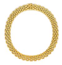 An 18 Karat Yellow Gold Panther Link Necklace, 52.30 dwts.
