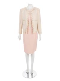 Oscar de la Renta Two-Piece Ensemble with Cardigan Style Jacket and Sheath Dress, 2006