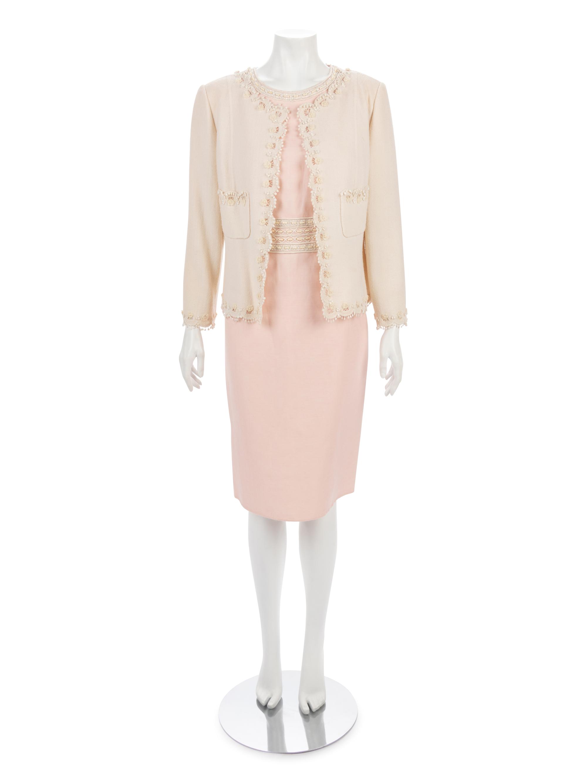 Oscar de la Renta Two-Piece Ensemble with Cardigan Style Jacket and Sheath Dress, 2006