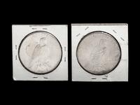 Two 1927 Peace $1 Coins