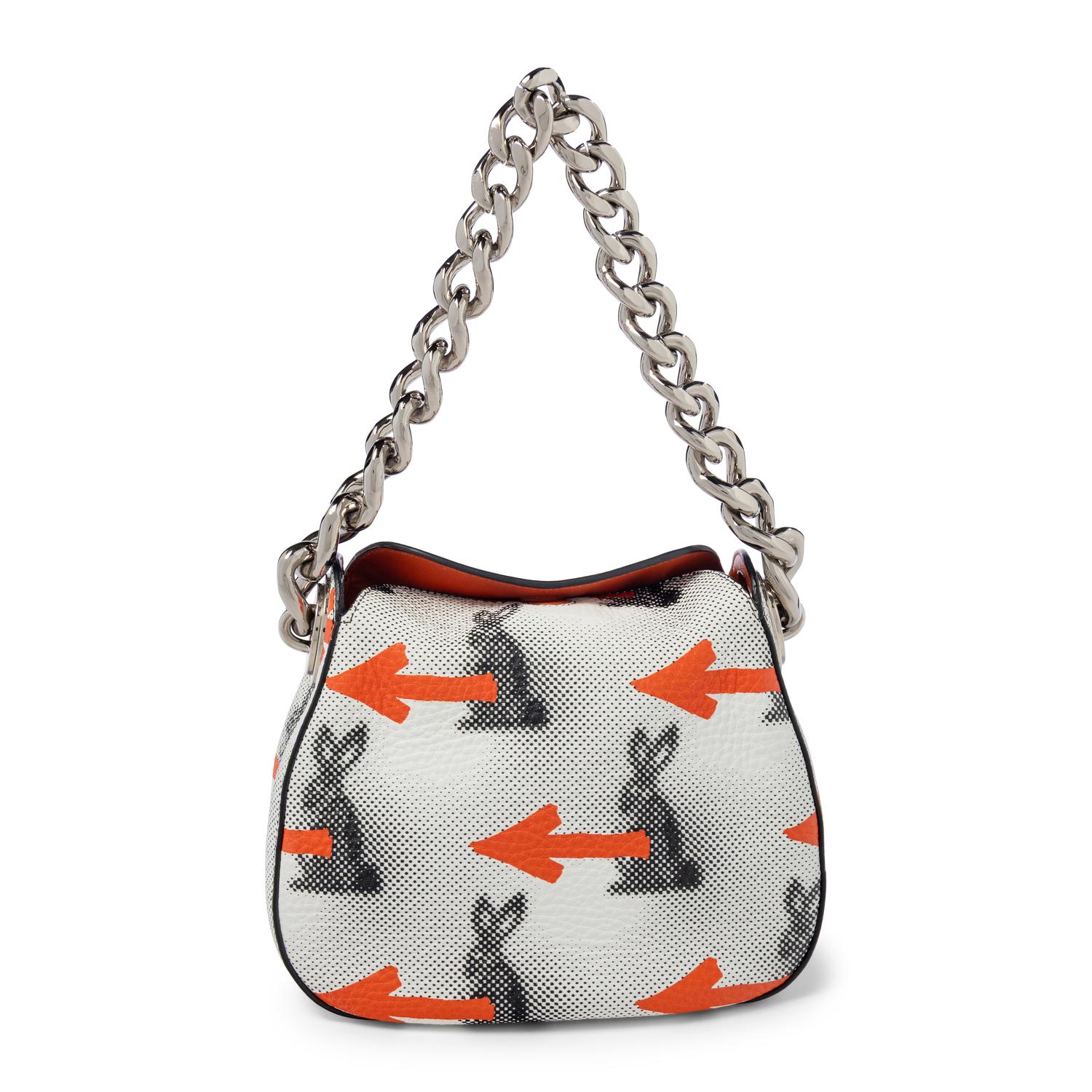 PRADA, BUNNY-ARROW PRINT LEATHER HANDBAG