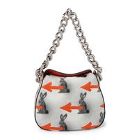 PRADA, BUNNY-ARROW PRINT LEATHER HANDBAG