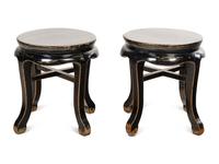 A Pair of Chinese Lacquered Jardinière Stands