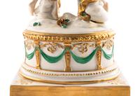 A Pair of Capodimonte Porcelain Figural Two-Light Candelabra