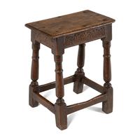 A Charles II Oak Stool