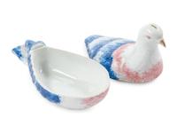 Three M.S. Kuznetsov Porcelain Bird-Form Covered Jars