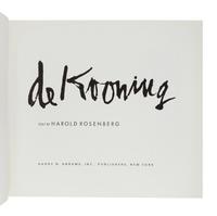 [DE KOONING, Willem (1904-1997)]. ROSENBERG, Harold. De Kooning. New York: Harry N. Abrams, Inc., 1974.
