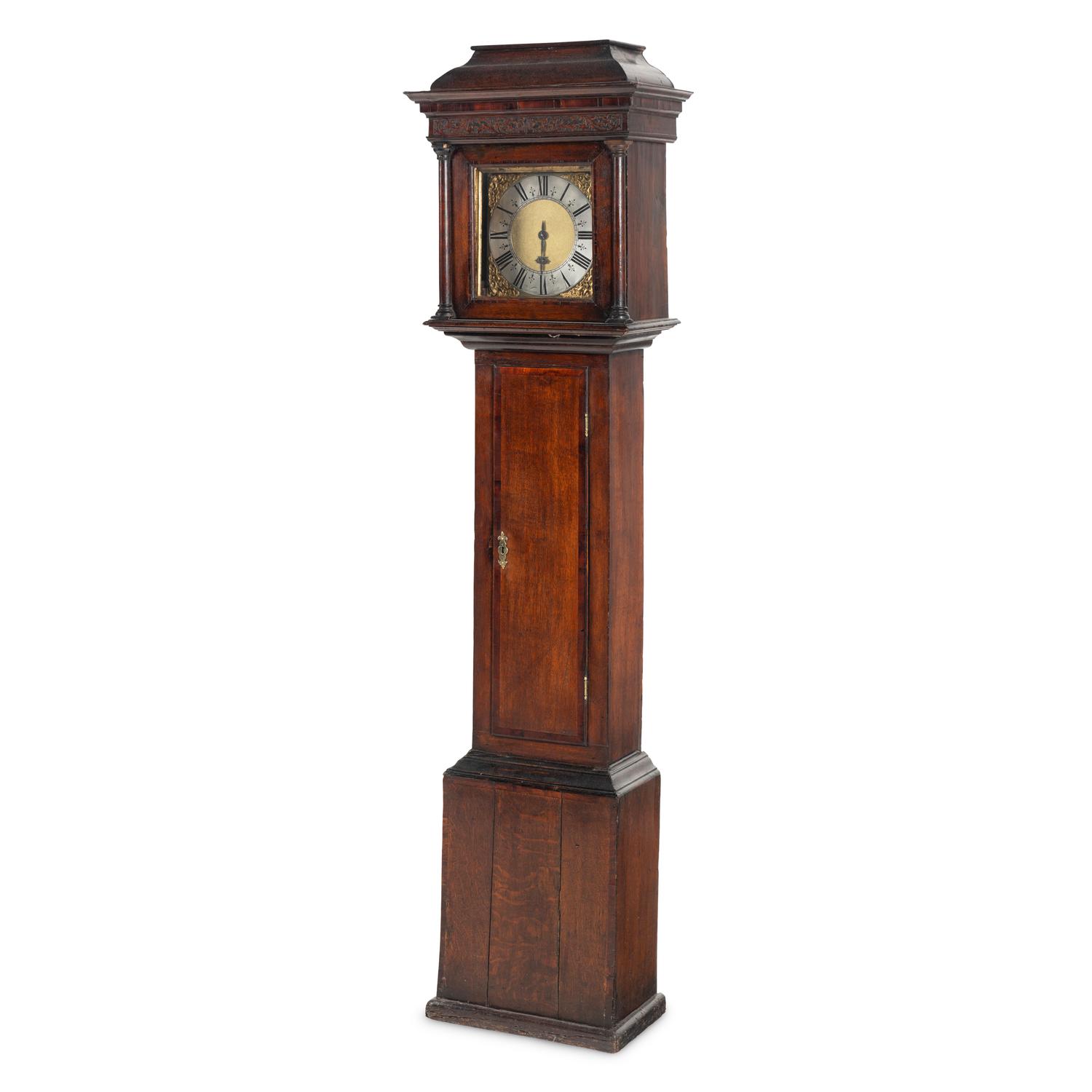 A George II Oak and Mahogany Tall Case Clock