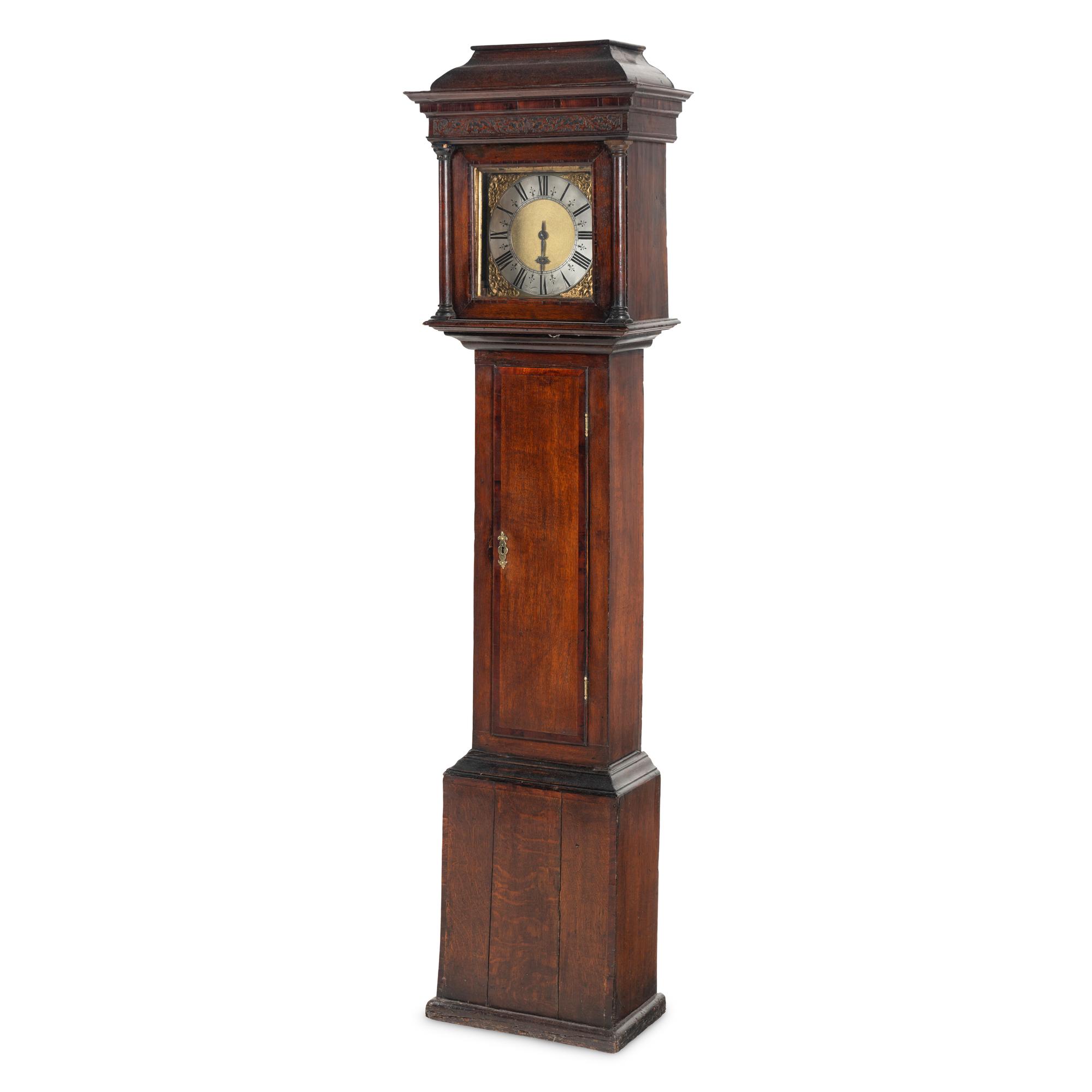 A George II Oak and Mahogany Tall Case Clock