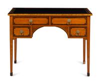 A George III Mahogany, Satinwood and Marquetry Writing Table