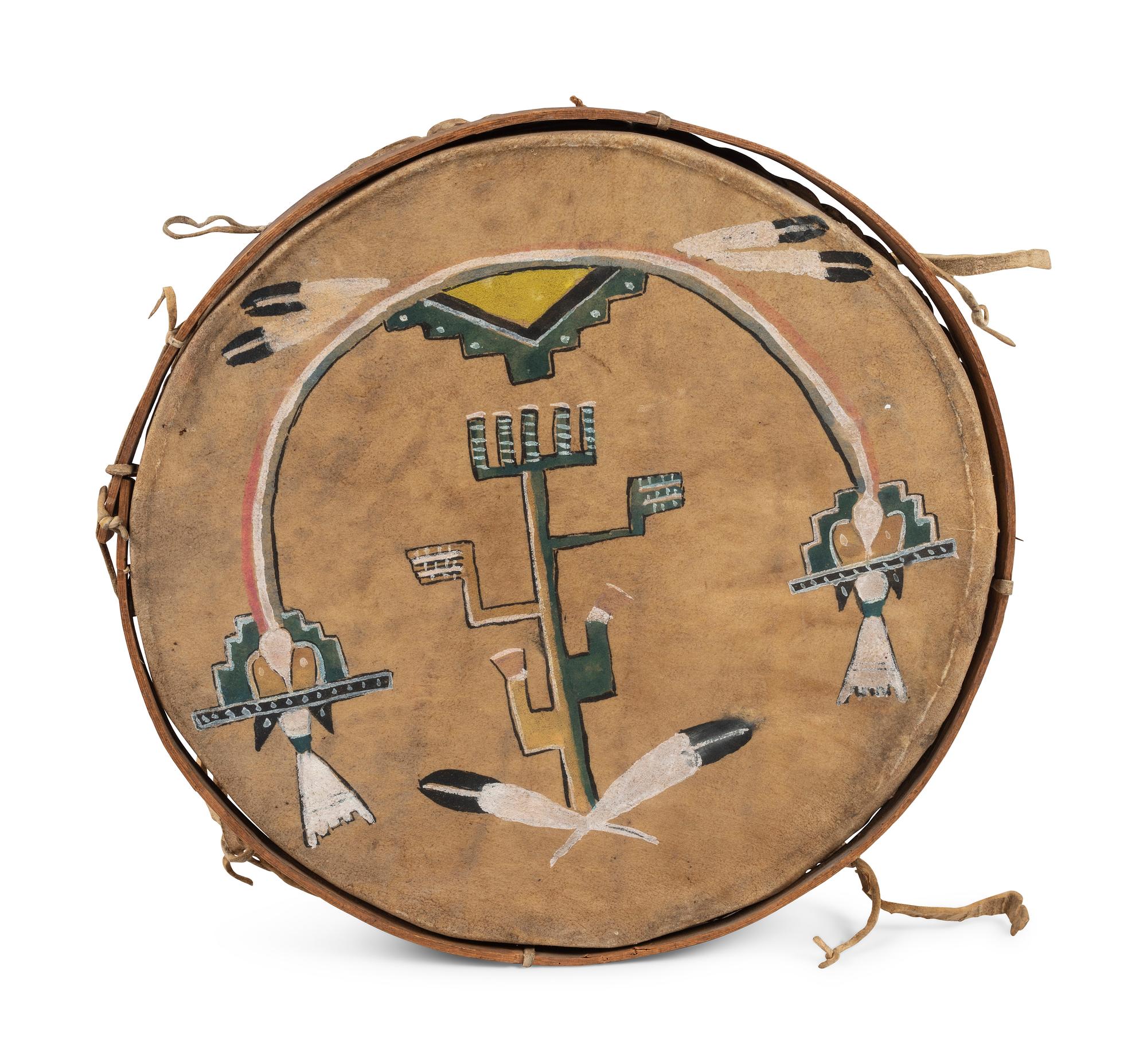 Hopi Painted Hide Drum