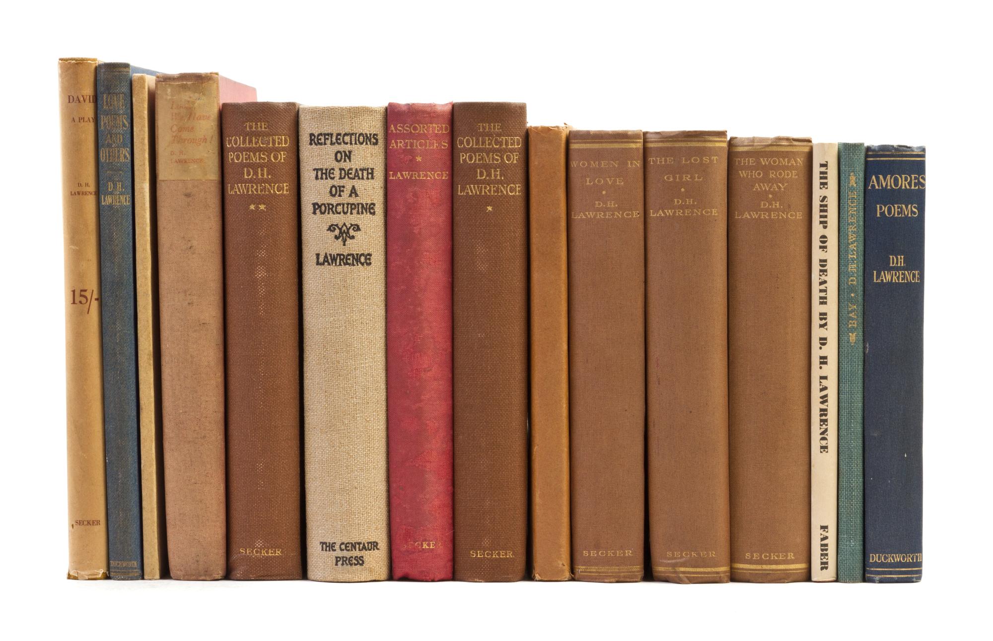 LAWRENCE, D.H. A group of 15 books and works of poetry.