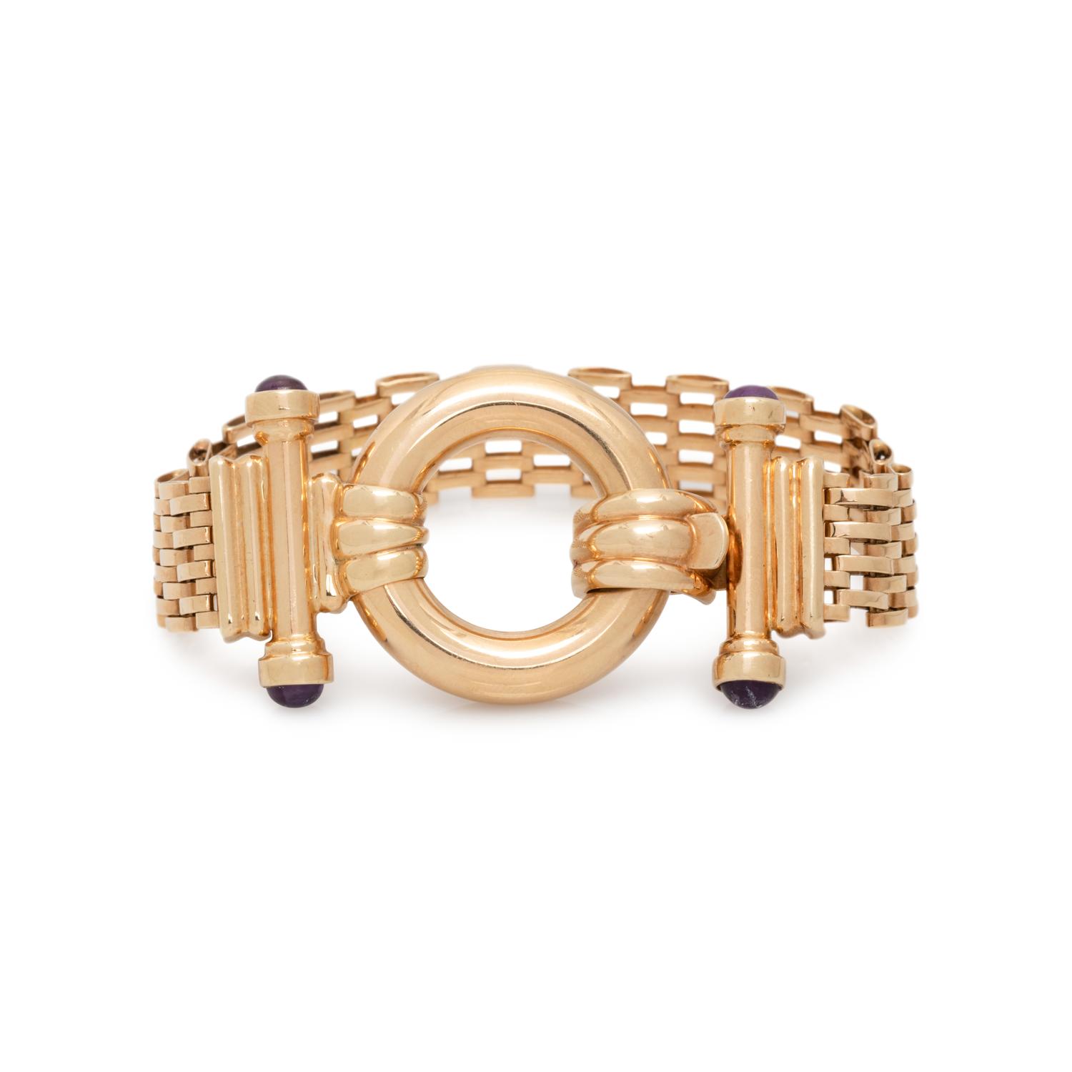 YELLOW GOLD AND AMETHYST BRACELET