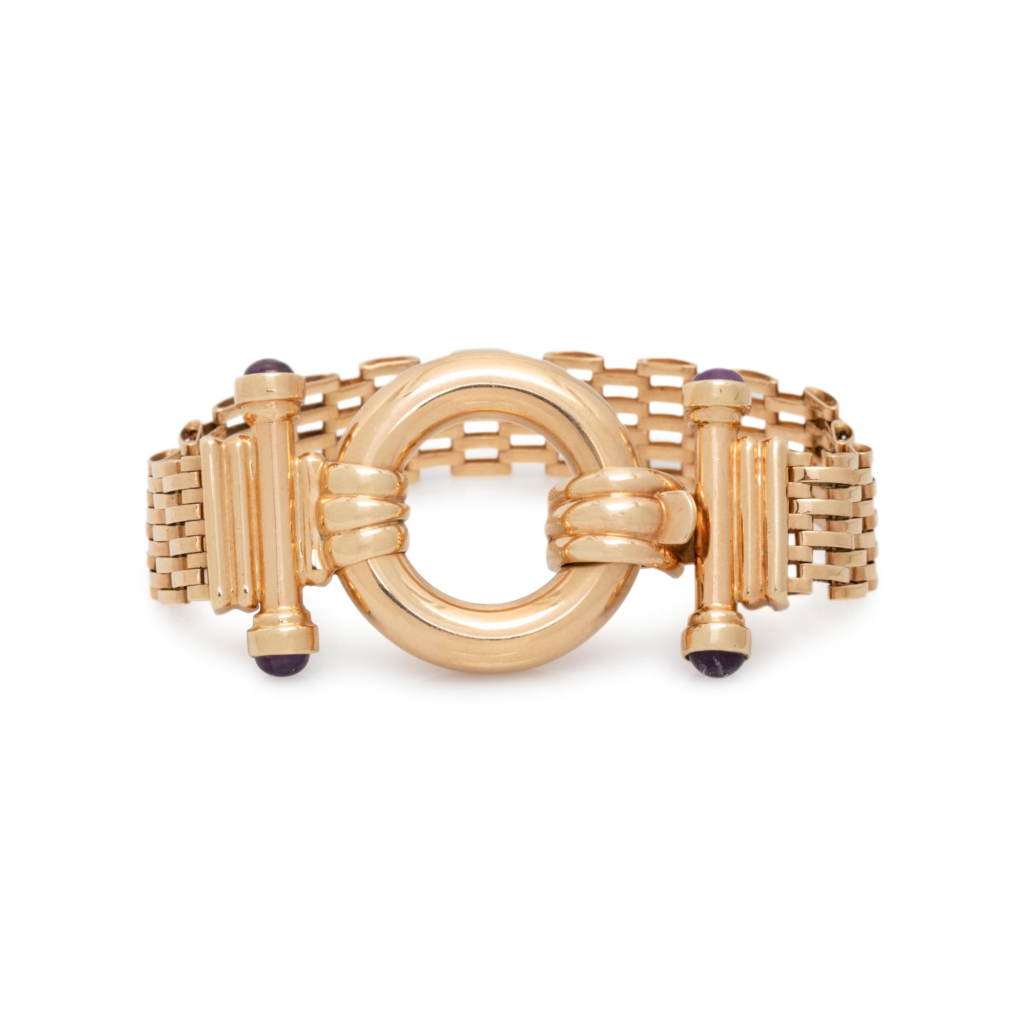 YELLOW GOLD AND AMETHYST BRACELET