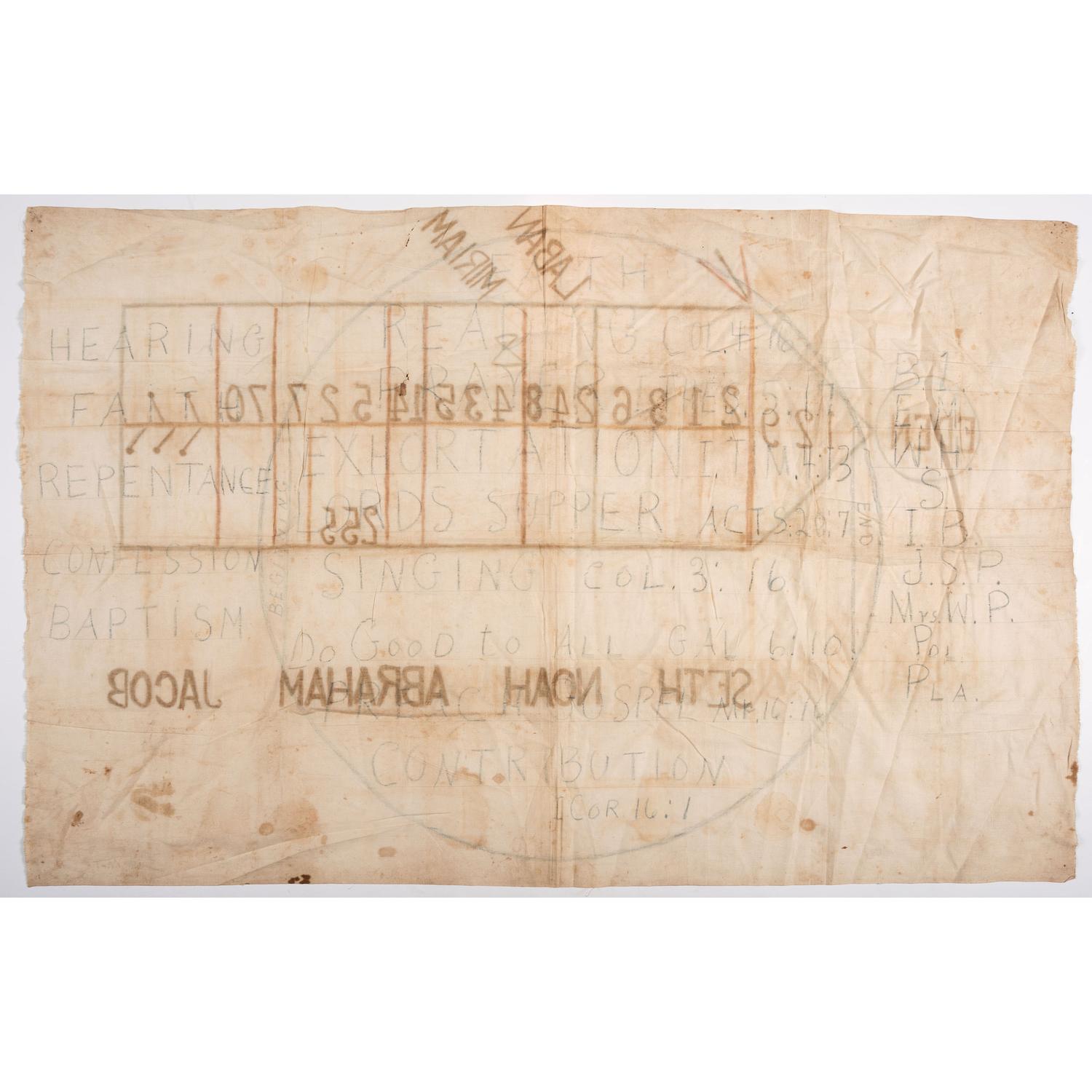 [RELIGION]. A group of 3 illustrated church tent revival banners. [ca 1910s-1920s].