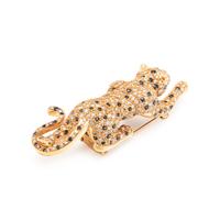 DIAMOND AND SAPPHIRE LEOPARD BROOCH